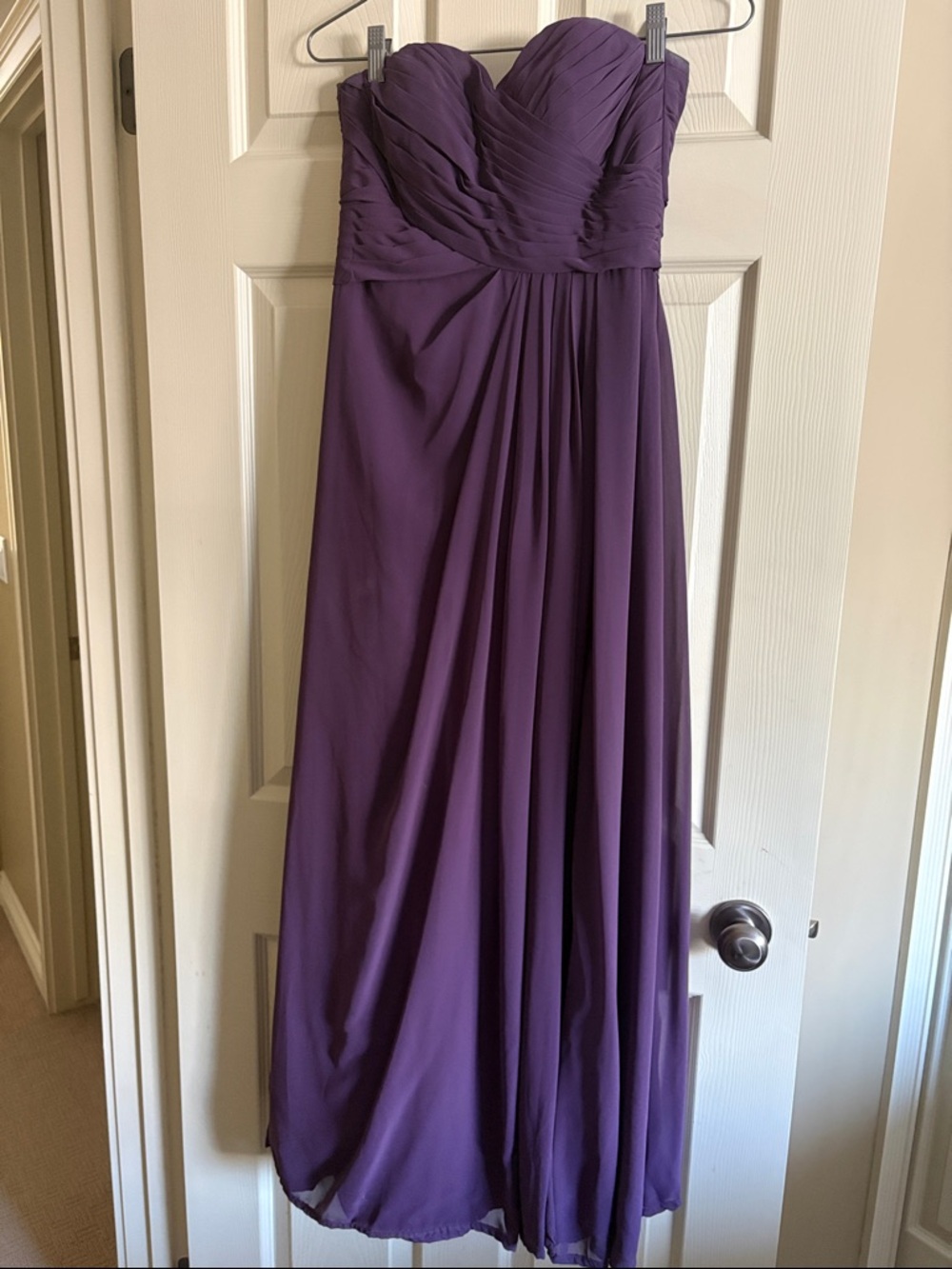 Strapless Purple bridesmaid dress